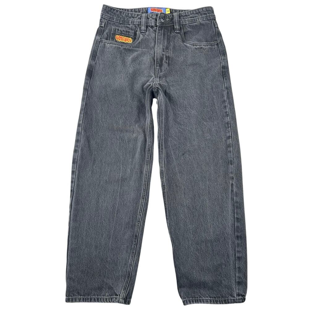Empyre Black Barrel Leg Jeans Baggy Balloon Skate Y2K 100% Cotton Size 28